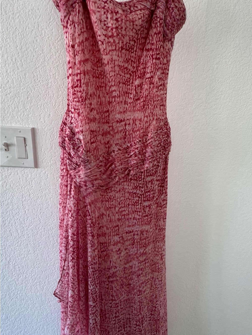 100% Silk Anne Klein Printed Silk Maxi Dress